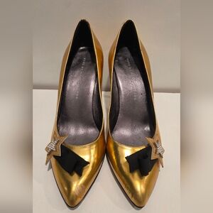Marc By Marc Jacobs Gold Heels with Star Accent 37 1/2